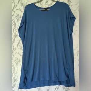 J. Jill Women's Blue Boat Neck Seam Top Size XL